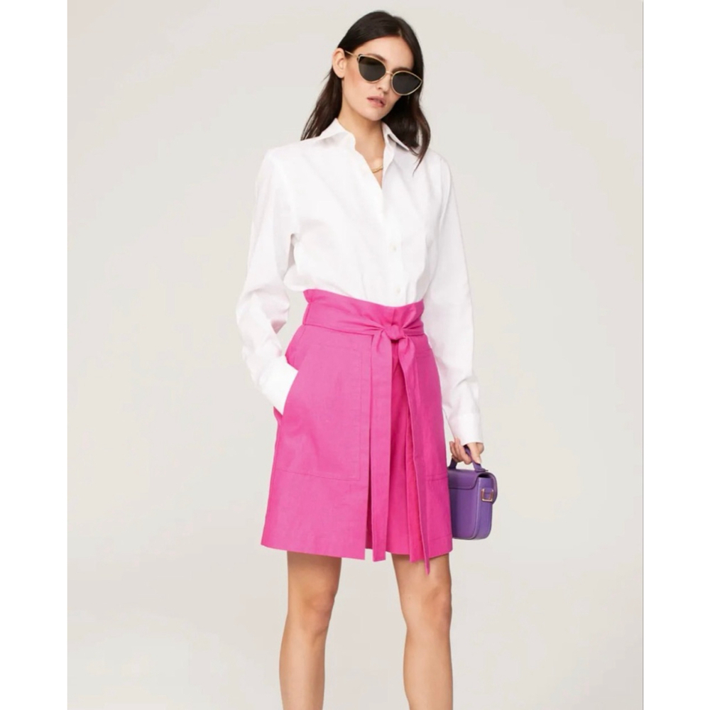 Eudon Choi Pink Pleated Linen Blend Shorts